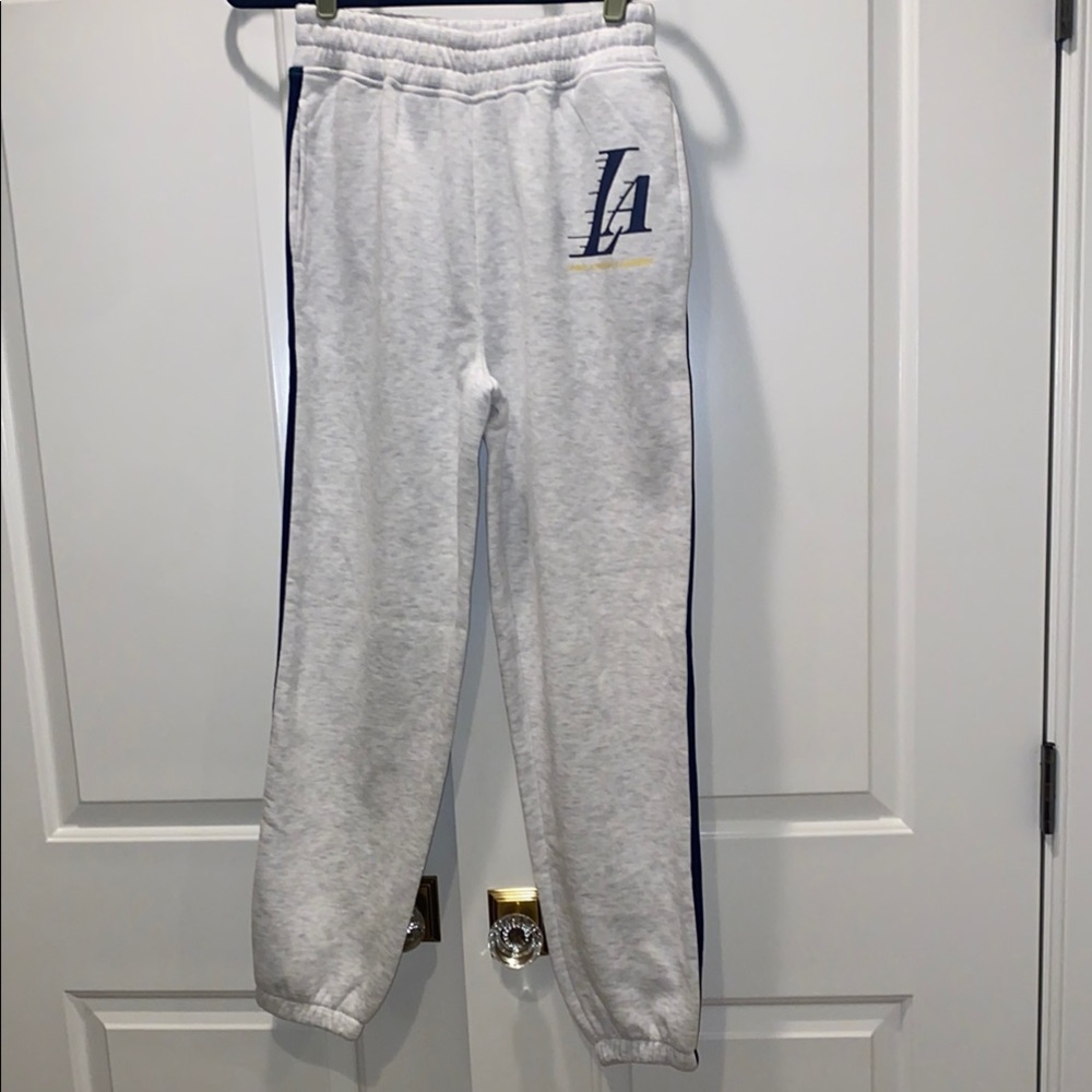 NBA Gray Sweatpants with Elastic Waistband and Cuffs